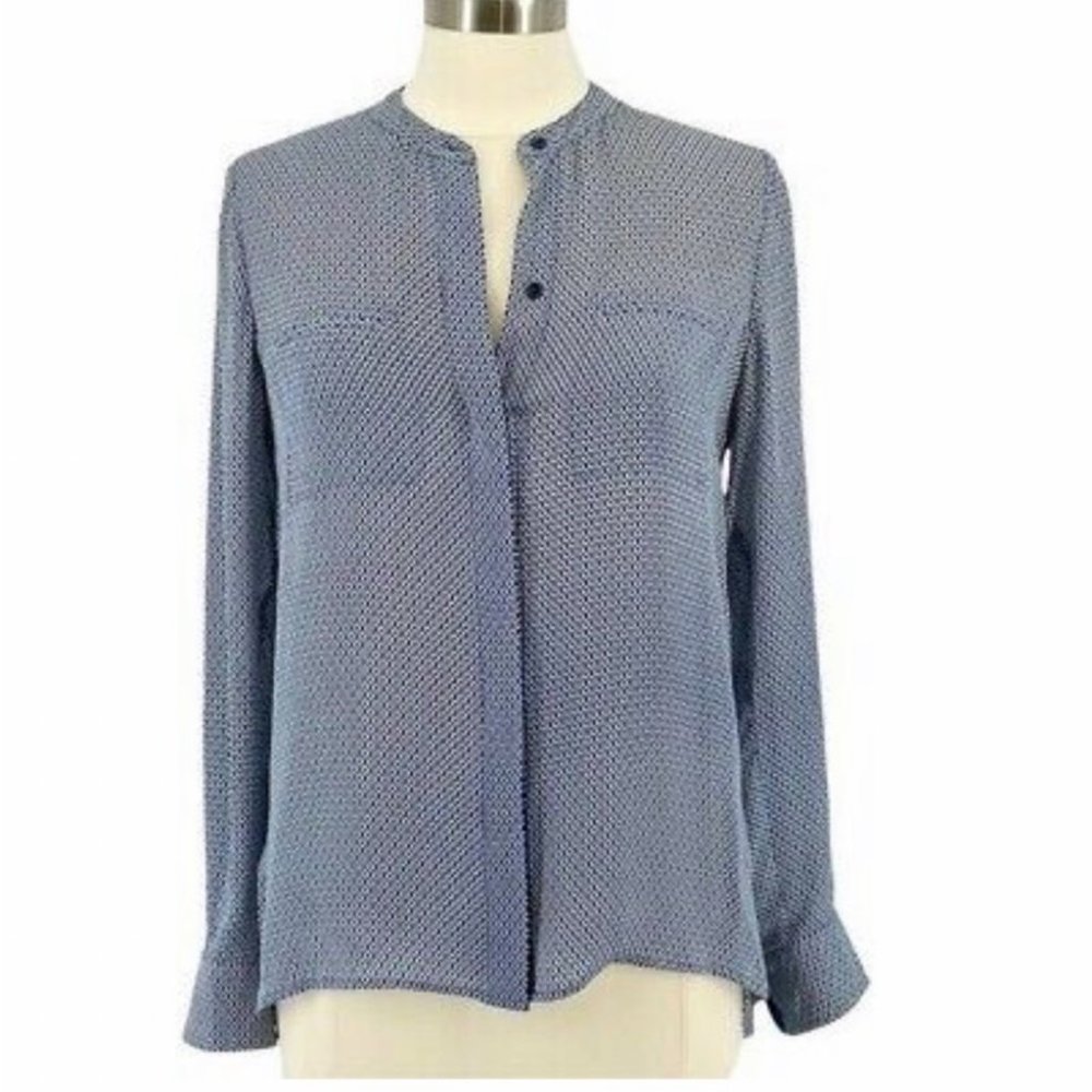Vince 100% Silk Button Front Abstract Print Blouse Top - Picture 2 of 13